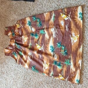 Kailua Sportswear Hawaii Made In USA Printed Vintage Sleeveless Sack Dress